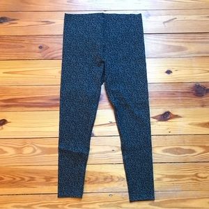 Loft Grey Black Animal Print High Rise Leggings, EUC, M